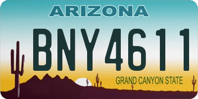 AZ license plate BNY4611