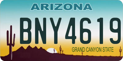 AZ license plate BNY4619
