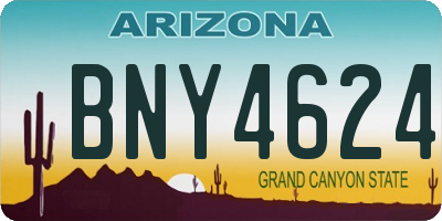 AZ license plate BNY4624
