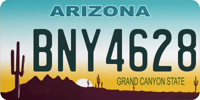 AZ license plate BNY4628