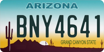 AZ license plate BNY4641