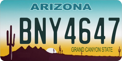 AZ license plate BNY4647