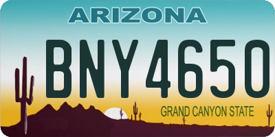 AZ license plate BNY4650
