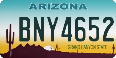 AZ license plate BNY4652