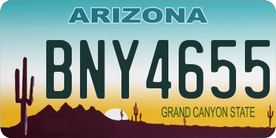 AZ license plate BNY4655