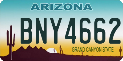 AZ license plate BNY4662