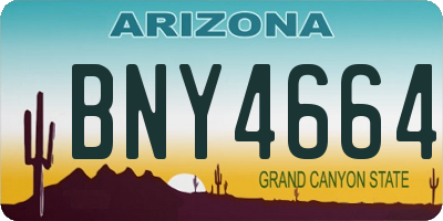 AZ license plate BNY4664