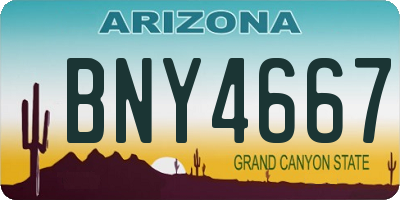AZ license plate BNY4667
