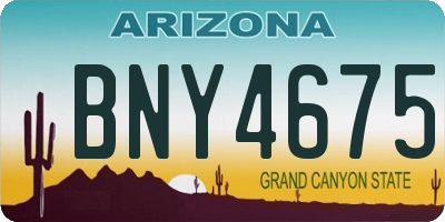 AZ license plate BNY4675