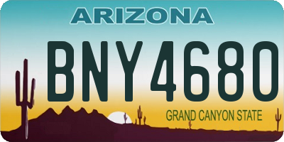 AZ license plate BNY4680