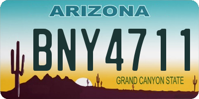 AZ license plate BNY4711