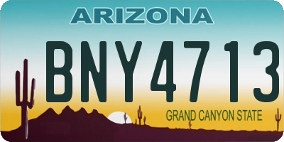 AZ license plate BNY4713
