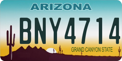AZ license plate BNY4714