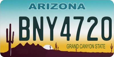 AZ license plate BNY4720