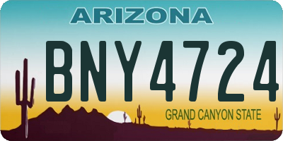 AZ license plate BNY4724