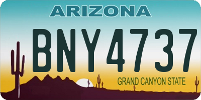 AZ license plate BNY4737