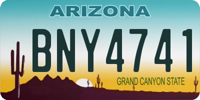 AZ license plate BNY4741