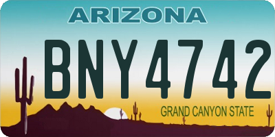 AZ license plate BNY4742