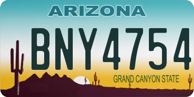 AZ license plate BNY4754