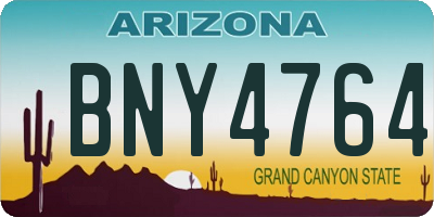 AZ license plate BNY4764