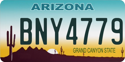 AZ license plate BNY4779