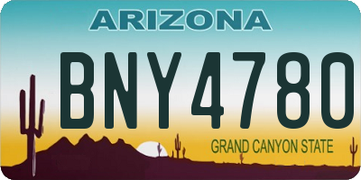 AZ license plate BNY4780