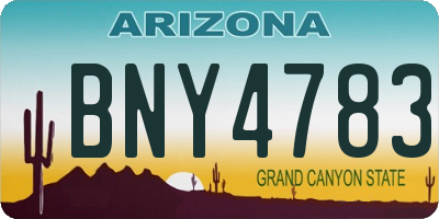 AZ license plate BNY4783
