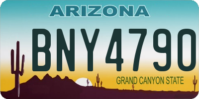AZ license plate BNY4790