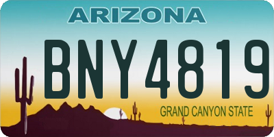 AZ license plate BNY4819