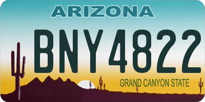 AZ license plate BNY4822