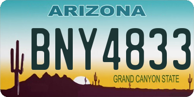 AZ license plate BNY4833