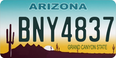 AZ license plate BNY4837