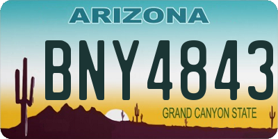 AZ license plate BNY4843