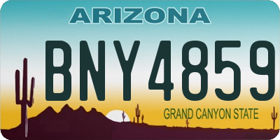 AZ license plate BNY4859