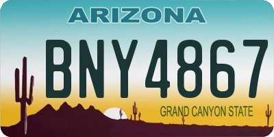 AZ license plate BNY4867