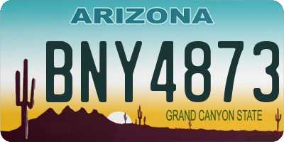 AZ license plate BNY4873