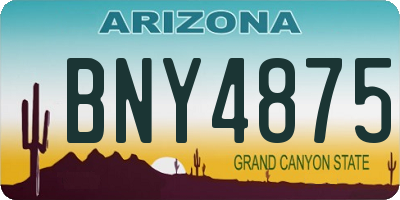 AZ license plate BNY4875