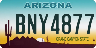 AZ license plate BNY4877