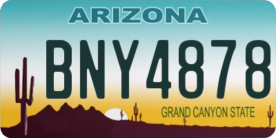 AZ license plate BNY4878