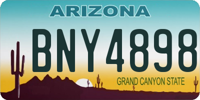 AZ license plate BNY4898