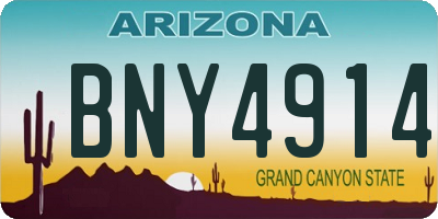 AZ license plate BNY4914