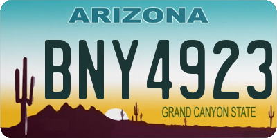 AZ license plate BNY4923