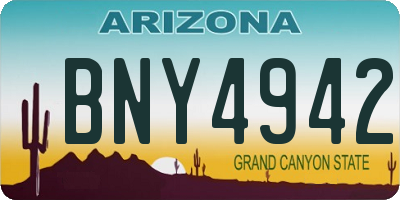 AZ license plate BNY4942