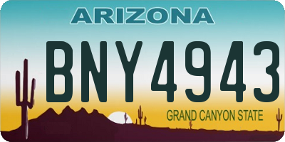 AZ license plate BNY4943