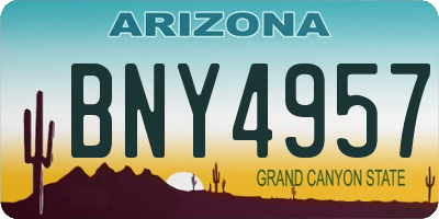 AZ license plate BNY4957