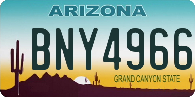AZ license plate BNY4966