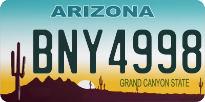 AZ license plate BNY4998