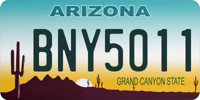 AZ license plate BNY5011