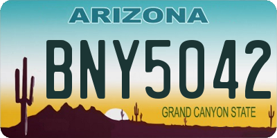 AZ license plate BNY5042