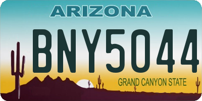 AZ license plate BNY5044